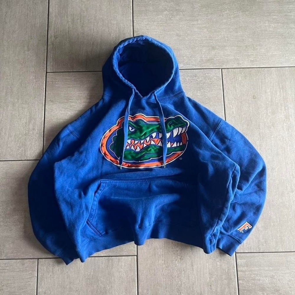 Florida Gators Hoodie Blue Embroidered Logo Mens Pullover Sweatshirt Large
